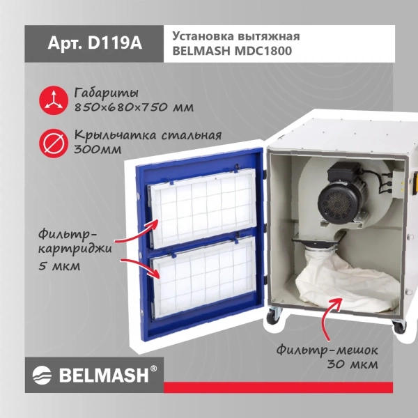 Установка вытяжная BELMASH MDC1800